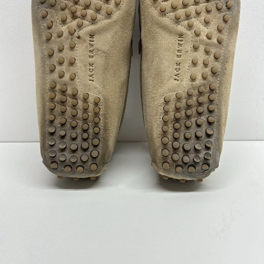 Jack Erwin Parker Penny Driving Loafers Men's Size 8 Classic Shoes Beige Suede
